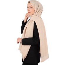 Sütlü Kahve Monogram Desen Ipek Pamuk Şal