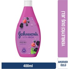 Johnson's Vita-Rich Duş Jeli Seti – 2'li (Nar Çiçeği + Ahududu Özlü) | 2 x 400 ml | Canlandırıcı & Yenileyici Meyve Özlü Duş Keyfi