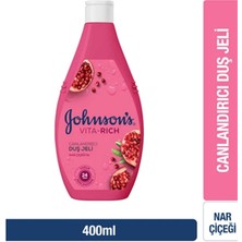 Johnson's Vita-Rich Duş Jeli Seti – 2'li (Nar Çiçeği + Ahududu Özlü) | 2 x 400 ml | Canlandırıcı & Yenileyici Meyve Özlü Duş Keyfi