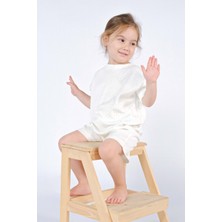 Little Gusto Organik Pamuk Pointel Bebek Ekru Şort Takımı
