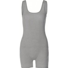 Ipeksi Kadın Kalın Askılı Bodycon Tulum