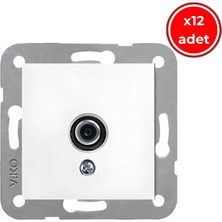 Viko Karre F Konnektörlü, 12 Adet, Beyaz, Çerçevesiz,dayanıklı Tasarım