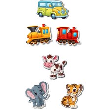 2’si 1 Fiyatına Magnet Puzzle Bebek Seti – Hayvanlar + Araçlar