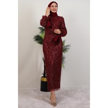 Dicle Tesettür Elbise Bordo