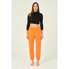 Intensive Collection Kadın Beli ve Paçası Lastikli Yüksek Bel Basic Jogger Pamuklu Eşofman Altı