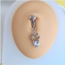 Heppii Deliksiz Göbek Piercing Mıknatıslı Sıkıştırma Kedi Figürlü Delik Gerektirmez