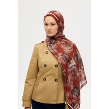 Cs Camellia Scarf Rossa Desen Soft Şal - Kiremit
