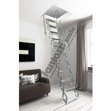 Aytürk Fantozzi Acisvazia Italya Menşei 60X70 Galveniz Kaplı Makaslı Metal Çatı Merdiveni H:300CM