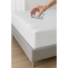 Yatak Alezi Pamuklu Kapitone Fitted Full Kenar Sıvı Geçirmez Yatak Koruyucu Beyaz