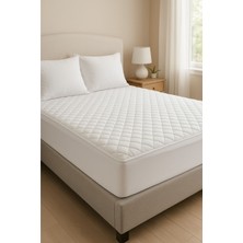 Yatak Alezi Pamuklu Kapitone Fitted Full Kenar Sıvı Geçirmez Yatak Koruyucu Beyaz