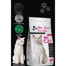 Mi Cat 20 Litre Bebek Pudrası Kokulu Kedi Kumu Koku Hapseden Aktif Karbonlu Süper Topaklanan ve Tozsuz