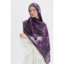 Cs Camellia Scarf Sera Desen Kraş Şal - Mor