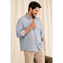 Altınyıldız Classics Erkek Gri Düğmeli Yaka Kolay Ütülenebilir Pamuklu Slim Fit Dar Kesim Oxford Gömlek