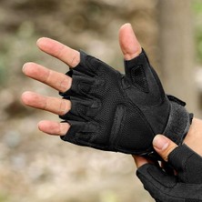 Taktik Yarım Parmak Eldiven – Sert Dizlik Koruma, Nefes Alabilir Kumaş, Outdoor & Spor Kullanım Için