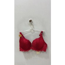 Kadın Dolgusuz Balenli Dantel Detaylı Kırmızı Sütyen – 1113