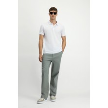 Polo Yaka Regular Fit Nakışlı Pamuklu Tişört