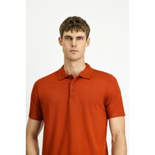 Polo Yaka Regular Fit Nakışlı Pamuklu Tişört