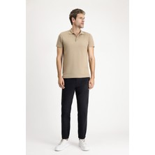 Polo Yaka Regular Fit Nakışlı Pamuklu Tişört