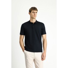 Polo Yaka Regular Fit Nakışlı Pamuklu Tişört