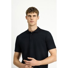 Polo Yaka Regular Fit Nakışlı Pamuklu Tişört