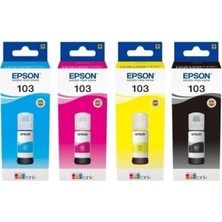 EPSON103 Mürekkep Seti (Siyah, Kırmızı, Mavi, Sarı)