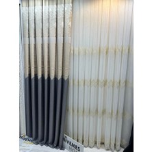 Nivemeshome Milas 671539 Koyu Gri-Krem 1/3 Sık Pileli Fon Perde Apm