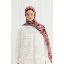 Cs Camellia Scarf Viena Ipek Krep Şal - Bordo