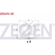ZEGEN-ZEG692-00 - Fren Balata Arka Fıat Marea 2.0i 1996-2007/ Brava 2.0i Hgt 20V 1995-2002/ Bravo 2.0i 20V Hgt 1995-2004/ A.romeo 145 1.4 1994-2001/ 1.6 1994-2001/ 1.9 Td 1994-2001/ 146 1.4