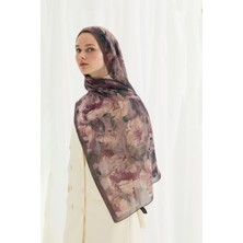 Cs Camellia Scarf Aura Ipek Krep Şal - Incir