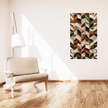 Bohem Tablo Çokgen Desenli Toprak Tonlarında Renkler Bohem Duvar Sanatı Çerçevesiz Tablo