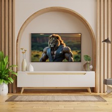 Hayvan Figürlü Koruyucu Aslanlı Pvc 60X90 cm Çerçevesiz Tablo 09