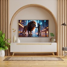 Hayvan Figürlü Adam ve Aslanlı Pvc 60X90 cm Çerçevesiz Tablo 35