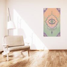 Bohem Tablo Üçüncü Göz, Manevi, Pastel Renkler, Vintage Bohem Duvar Sanatı Çerçevesiz Tablo