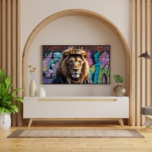 Hayvan Figürlü Rapçi Aslan Pvc 60X90 cm Çerçevesiz Tablo 01