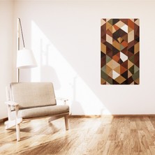 Bohem Tablo Çokgen Desenli Toprak Tonlarında Renkler Bohem Duvar Sanatı Çerçevesiz Tablo