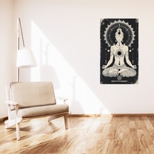 Bohem Tablo Meditasyon Enerjisi Spiritüel Tek Renkli Vintage Bohem Duvar Sanatı Çerçevesiz Tablo