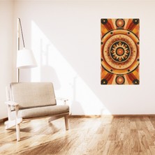 Bohem Tablo Dairesel Simetri Geometrik Sıcak Renkler Vintage Bohem Duvar Sanatı Çerçevesiz Tablo