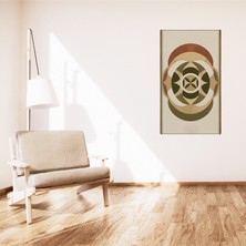 Bohem Tablo Dairesel Simetri Geometrik, Toprak Tonlarında, Bohem Duvar Sanatı Çerçevesiz Tablo