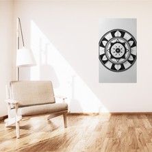 Bohem Tablo Dairesel Simetri Geometrik Tek Renkli Bohem Duvar Sanatı Çerçevesiz Tablo
