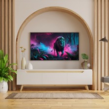 Hayvan Figürlü Sis Aslanlı Pvc 60X90 cm Çerçevesiz Tablo 43