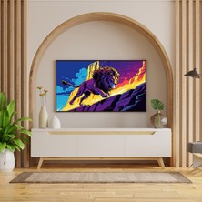 Hayvan Figürlü Gün Batımı Aslanlı Pvc 60X90 cm Çerçevesiz Tablo 05