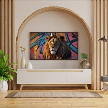 Hayvan Figürlü Rapçi Kral Aslanlı Pvc 60X90 cm Çerçevesiz Tablo 03