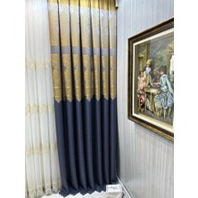 Nivemeshome Milas Antrasit-Gold 671539 1/3 Sık Pileli Fon Perde Apm