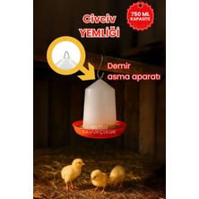 Mutlu Tavukçuluk Civciv Bıldırcın Başlangıç Suluk ve Yemlik Takım 750 ml