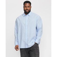 Jack&jones 12269089 Battal Buyuk Beden Jjebreeze Lınen  Blend Erkek Uzun Kol Gomlek