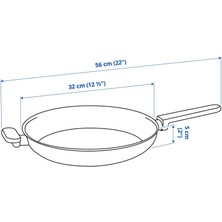 Ikea Mıddagsmat Kızartma Tavası 32 cm Yapışmaz Seramik Paslanmaz Indüksiyon Uyumlu Çelik Tava