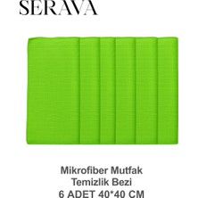6'lı Mikrofiber Mutfak Temizlik Bezi – Yumuşak, Dayanıklı, Iz Bırakmaz (40X40)