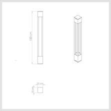 Led’li Alüminyum Peyzaj Aydınlatması | 100 cm Bollard Bahçe Aydınlatma Direği