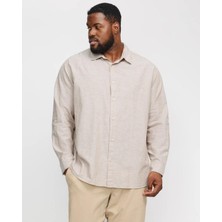 Jack & Jones Jack&jones Uzun Kol Erkek Gömlek 3XL Bej Renk Klasik Fit Günlük Stil Düz Desen