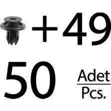 Alpha Auto Part Opel, Chevrolet, Honda için Tampon ve Davlumbaz Klips- 50 Adet